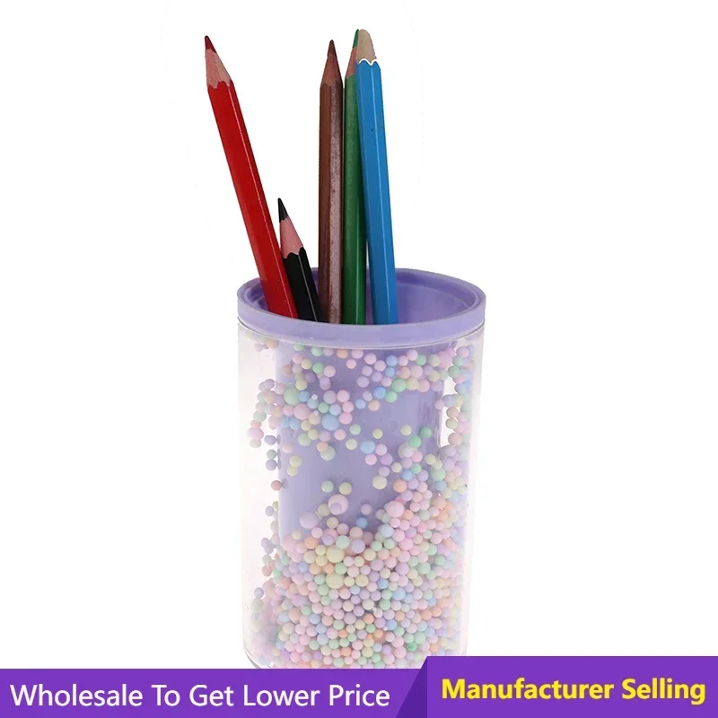 

Cute Foam Ball Style Transparent Pen Holder Decoration Storage Creative Desktop Large Capacity Square/Round Shape Pencil Case