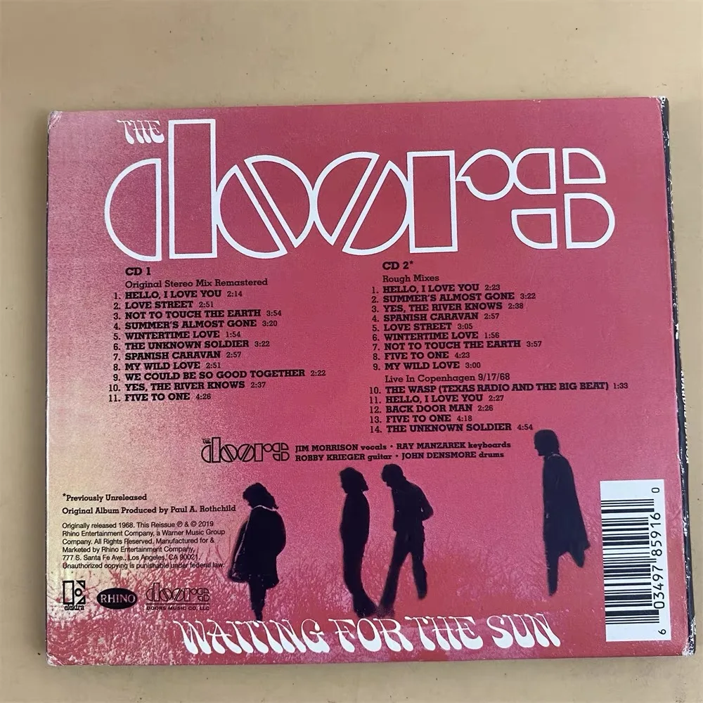 Psychedelic Rock The Doors Robby Krieger Music CD Waiting for the Sun Album 2pcs Music Record Cosplay Walkman Car Soundtrack Box