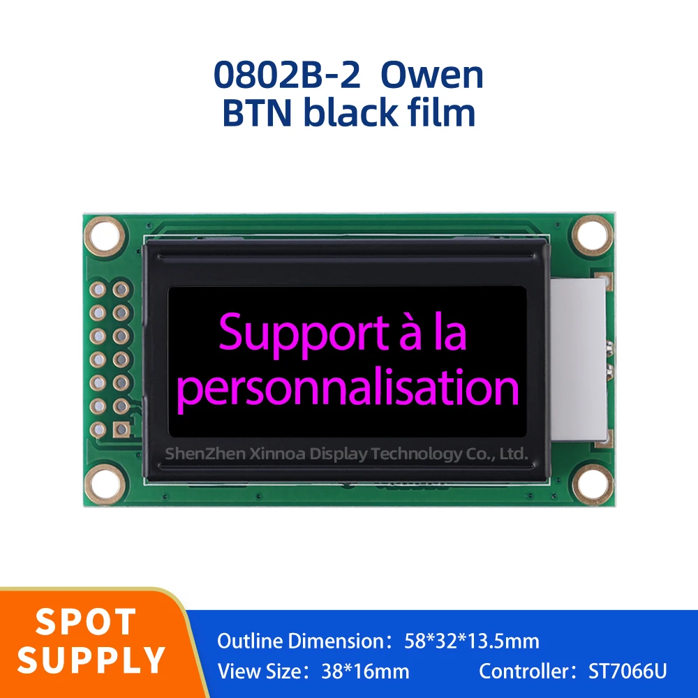 

Manufacturer ST7066U Display Module 0802B-2 European BTN Black Film Purple Character LCD Module 14PIN LCD Screen