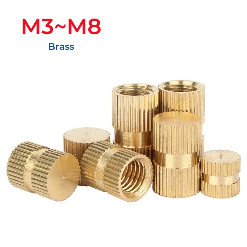 M3 M4 M5 M6 M8 Brass Solid Type B Blind Hole Hot Melt Injection Molding Knurl Nut