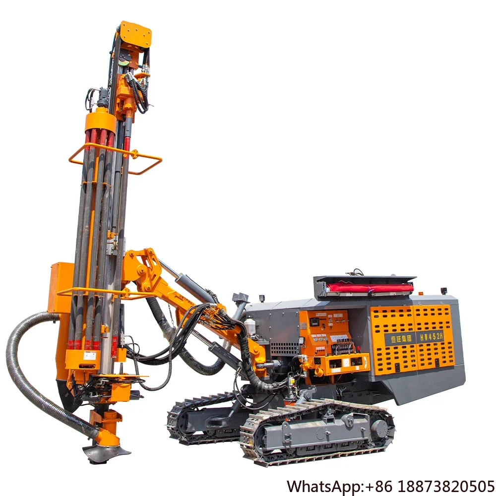 2024  crawler mine surface air compressor dth drill blast rock stone hole mine drilling rig machine