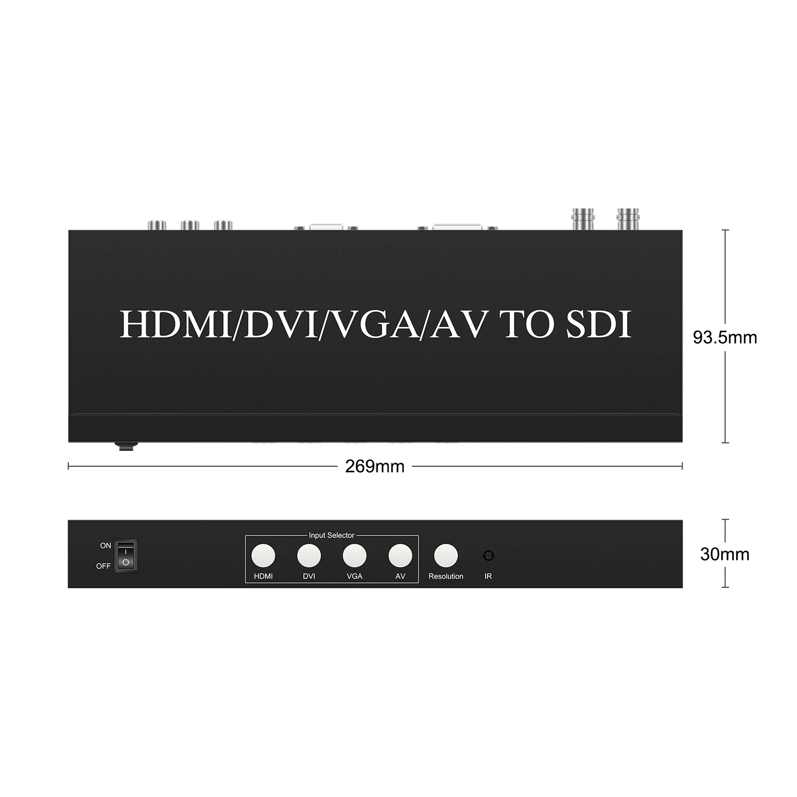 HDMI DVI VGA AV إلى SDI محول متعدد الوظائف ، يدعم NTSC PAL و SECAM ، جهاز تحكم عن بعد ، دقة تصل إلى 1080P60Hz