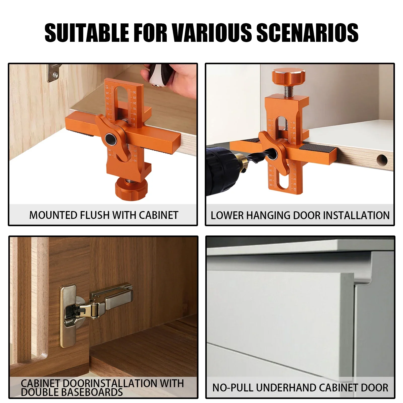 Woodworking Cabinet Door Installation Jig Door Panel Installation Rebounding Device Mount Locator 2 In 1 Quick Positioning Tool