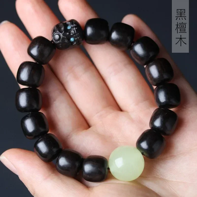 Ebony DIY fluorescent Buddha beads hand string 1.2*14 men's and women's decorative bracelet beads manufacturers wholesale