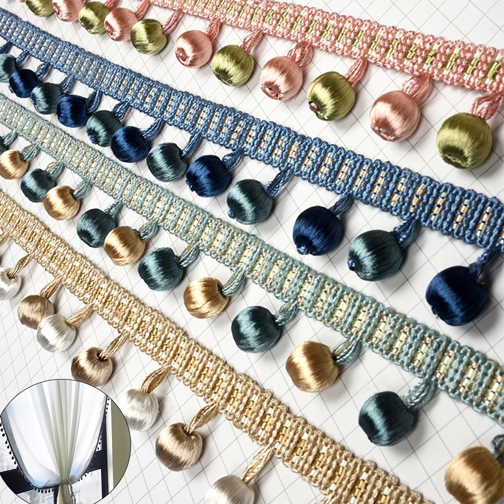 

1-метровые шарики, отделка штор из бисера, шарики для шитья, кисточка, бахрома, край штор, обрезка, обивка, свадебный декор, кружевная ткань