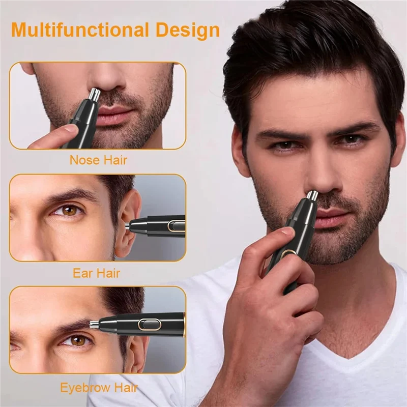 

AA20-Nose Hair Trimmer Portable Electric Face Ear Hair Clean Trimmer For Men Women Washable Nose Hair Removal Shaver