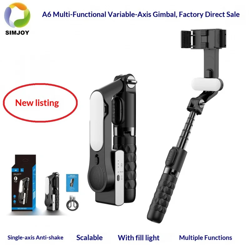 

A6Single-axis multifunctional stabilizer With Fill Light Gimbal Intelligent Anti-Shake Gimbal