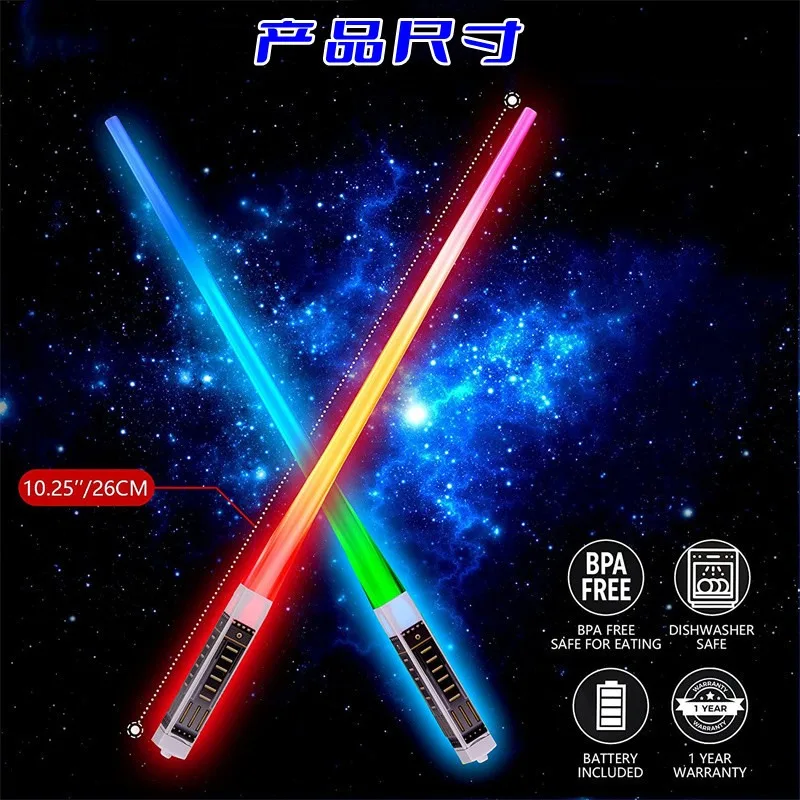 1 Pair Glowing Chopsticks Light Up Sticks Versatile LED for Club Party Wedding Birthday Raves Concert