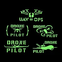 Chooseful DRONE PILOT Reflective Military Tactical Glow Pilot Label Patch For Tactical Vest Stickers Pilot Bag Hat