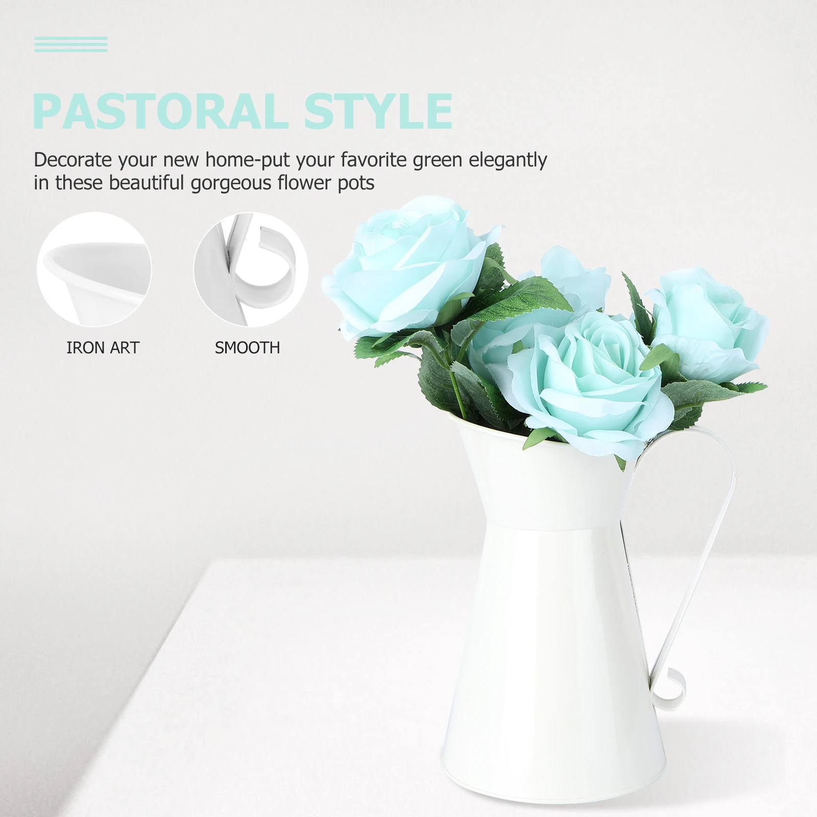 

Pot Flower Vase Decorative Bucket for Home Garden Simple Pastoral Style Flowerpot Plant Container Long