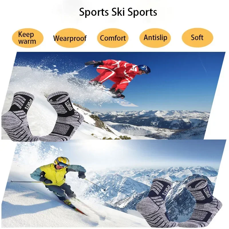 2025 New Thickened Towel Bottom Thermal Ski Socks Outdoor Mountaineering in Tube Sock Sweat-absorbing Breathable Sport Snow Sock