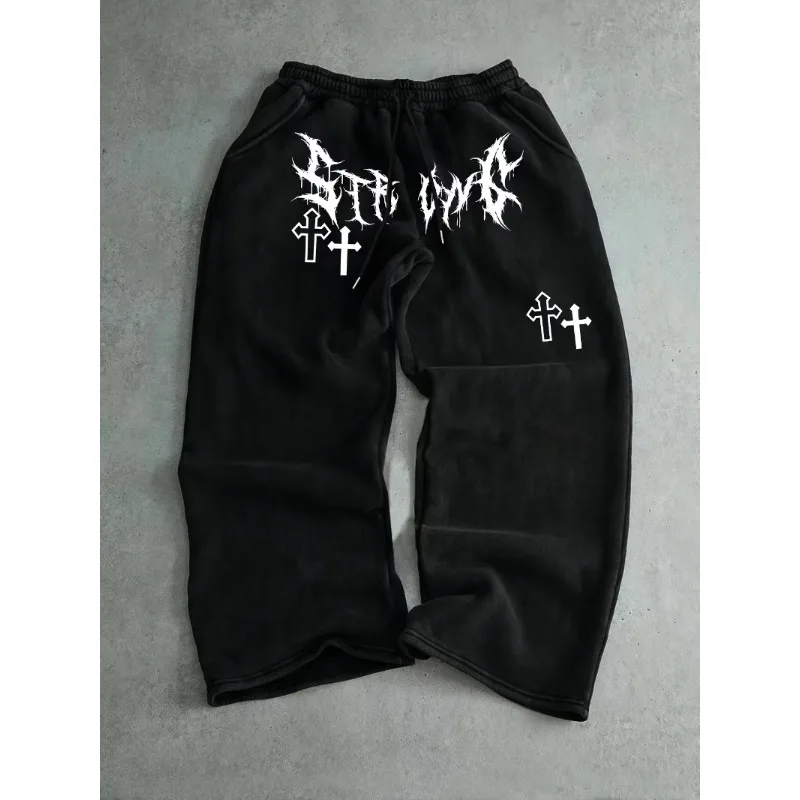 

Loose casual sports pants, spring and autumn men's outdoor home pants, casual men's pants with drawstring pattern