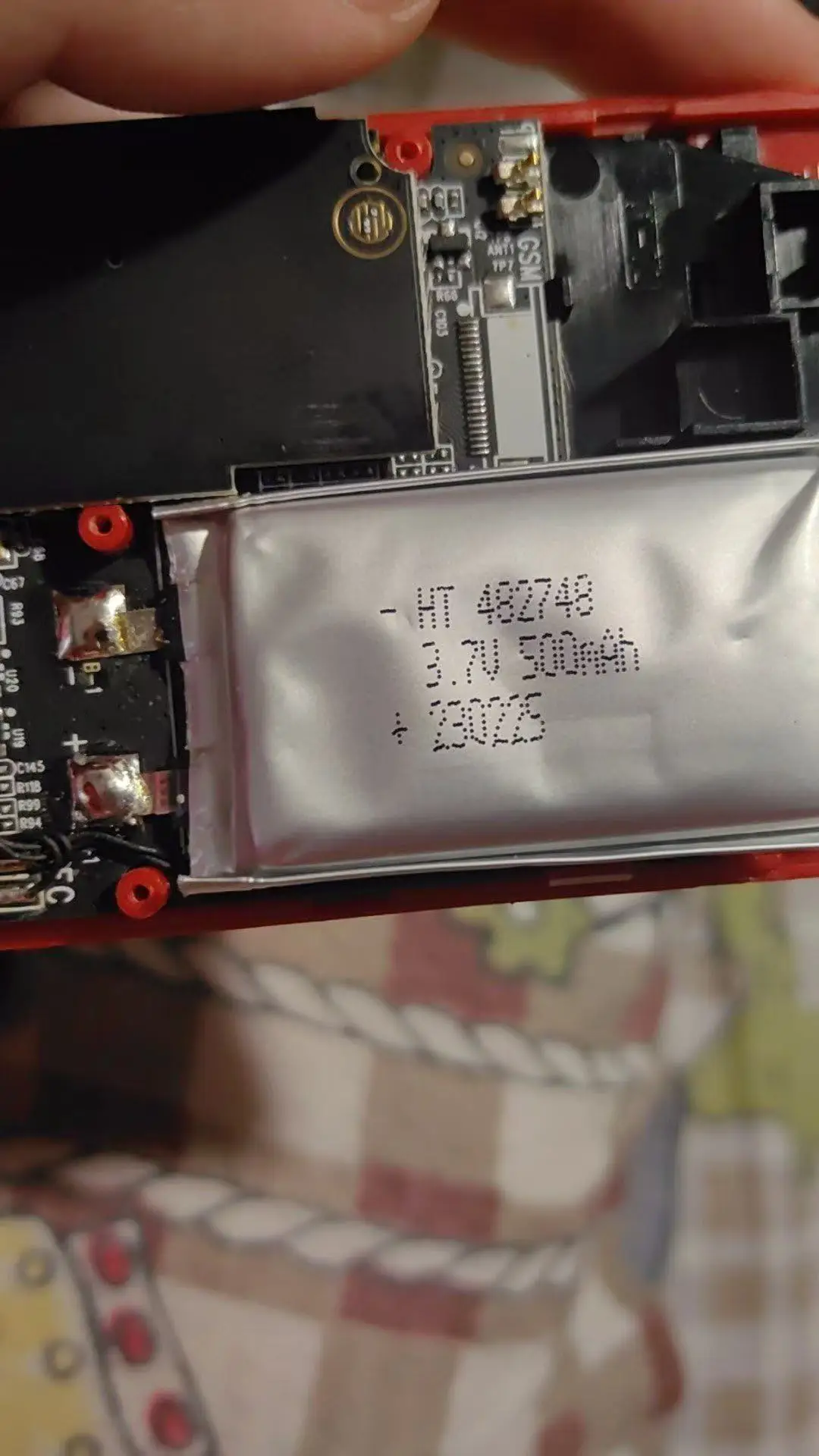 3.7V polymer lithium-ion battery 1.25 head express video early education machine 482748 dynamic charging 500MAH