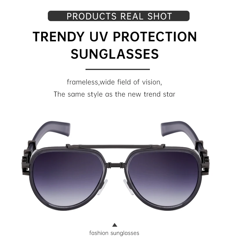 Vintage Punk Ovale Sonnenbrille für Damen und Herren 2026 Luxusmarken-Design Trendige Steampunk Doppelbalken-Sonnenbrille für Männer Retro-Brillen – Detail 6
