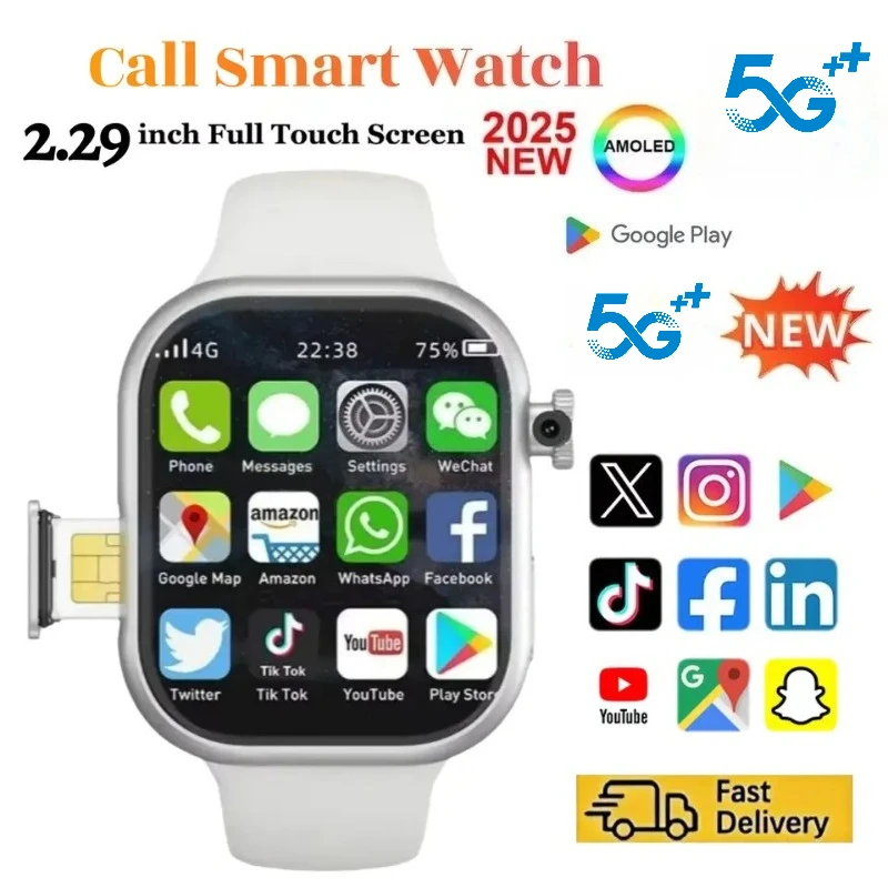 

BW06 Ultra Smart Watch 4G LTE, Android 10, камера 64 ГБ + 5 МП, GPS/WiFi/Bluetooth, экран HD 2.0 дюйма, кислород в крови, 100 спортивных режимов!"
