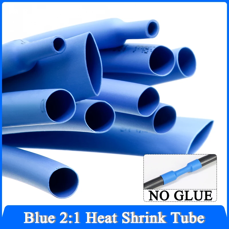 

Blue 2:1 Heat Shrink Tube 0.6 - 80mm Diameter DIY Connector Repair Electrical Insulation Waterproof Protecctor Shrinkage Tubing