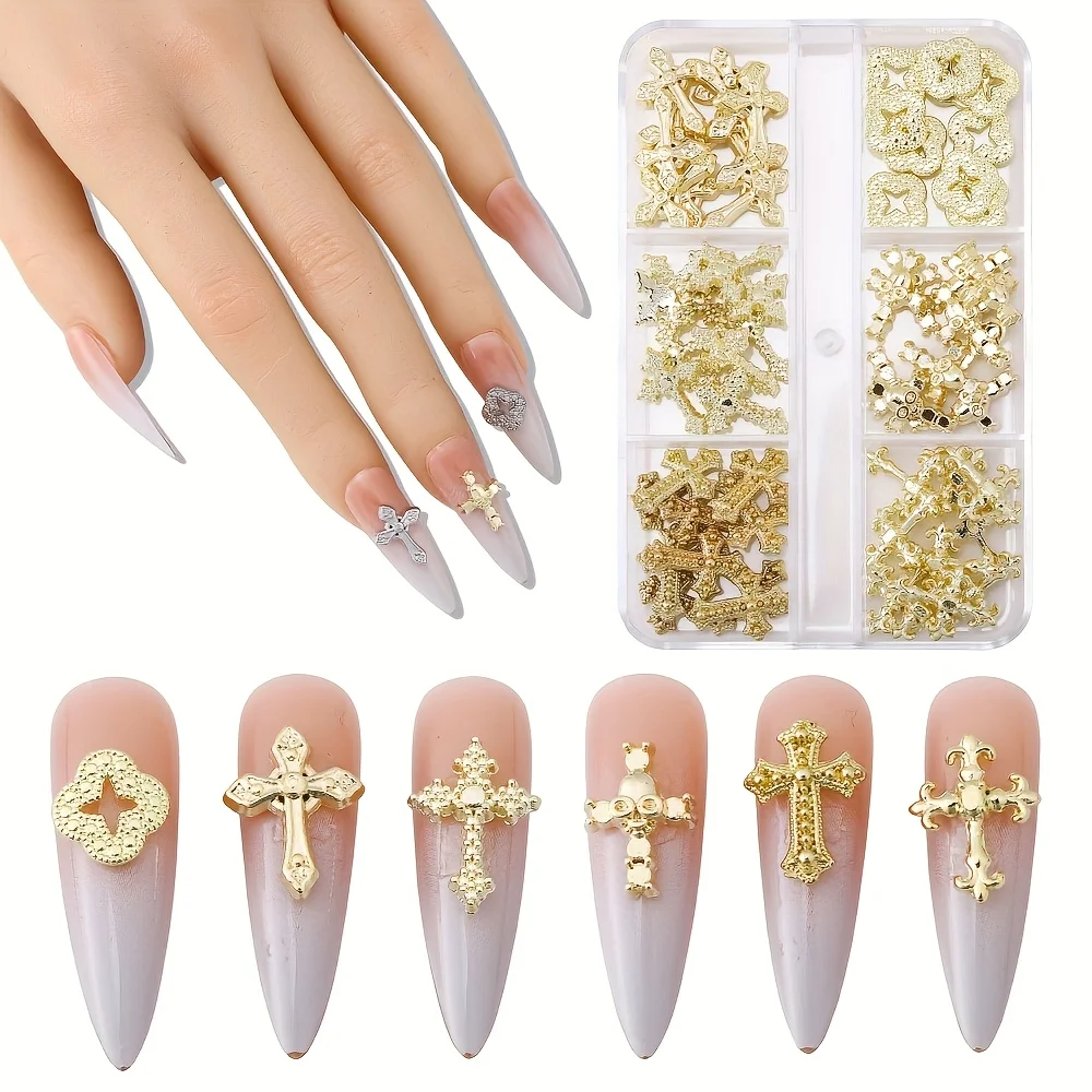 

180 шт./комплект крестообразной отделки Y2K со стразами-украшение для ногтей из сплава, подходит для женщин и девочек, ароматные аксессуары для ногтей