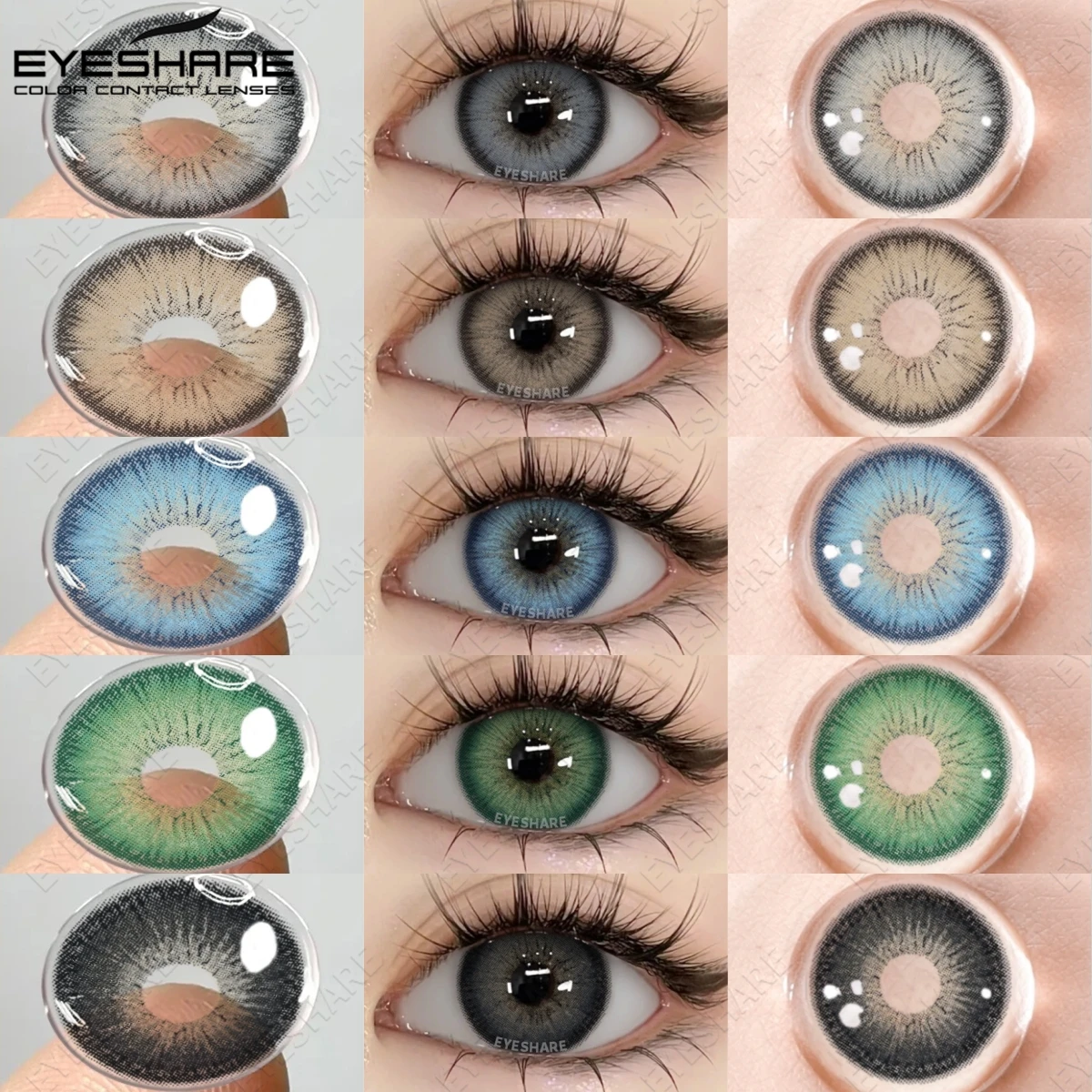 EYESHARE 2pcs Color Contacts Lenses for Eyes Alps Brown Contact Blue Coloured Contact Gray Beauty Pupils Yearly Fashion Eye Lens