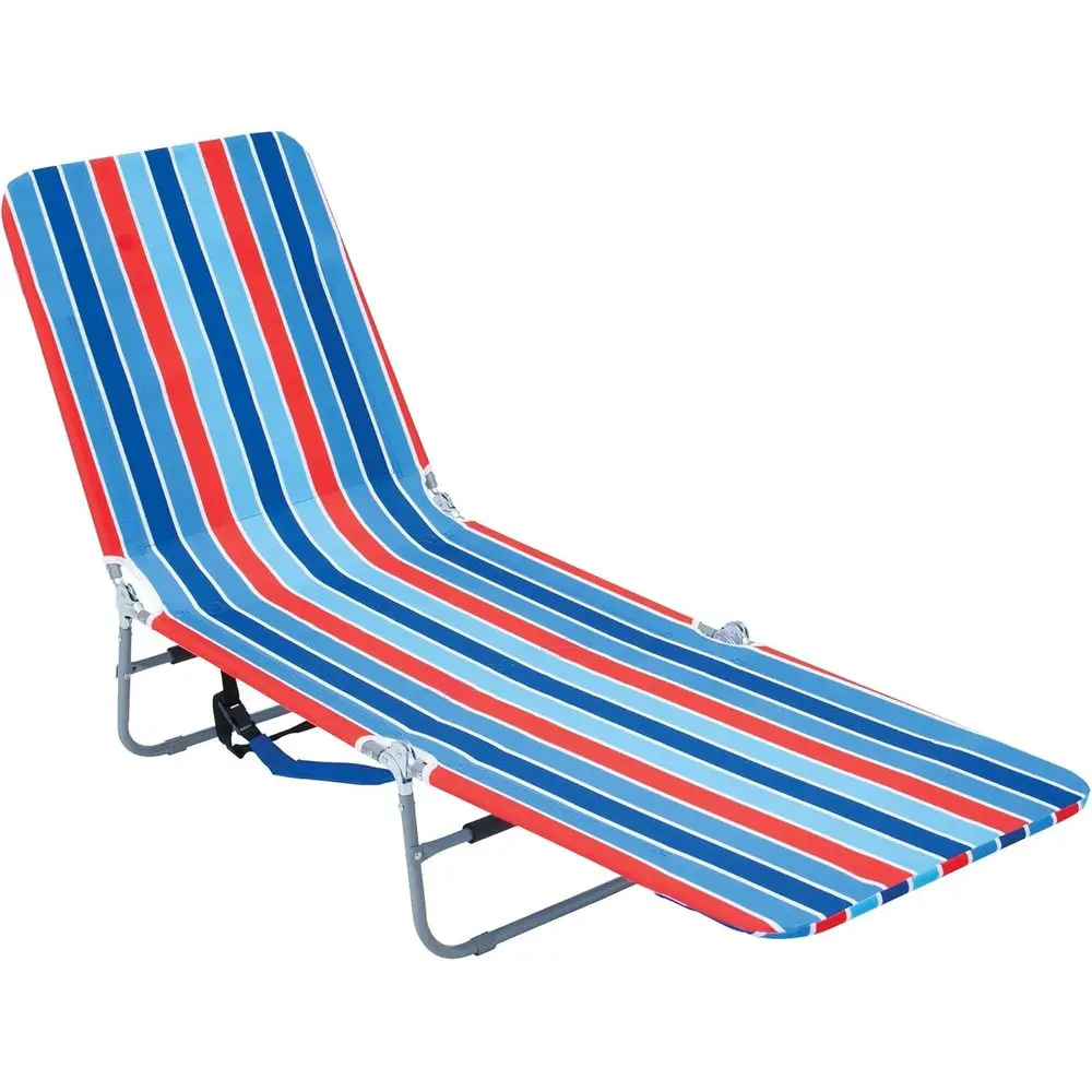 Silla de Playa Plegable Portátil Rio Beach con Correas de Mochila y Bolsa de Almacenamiento, Azul y Rojo