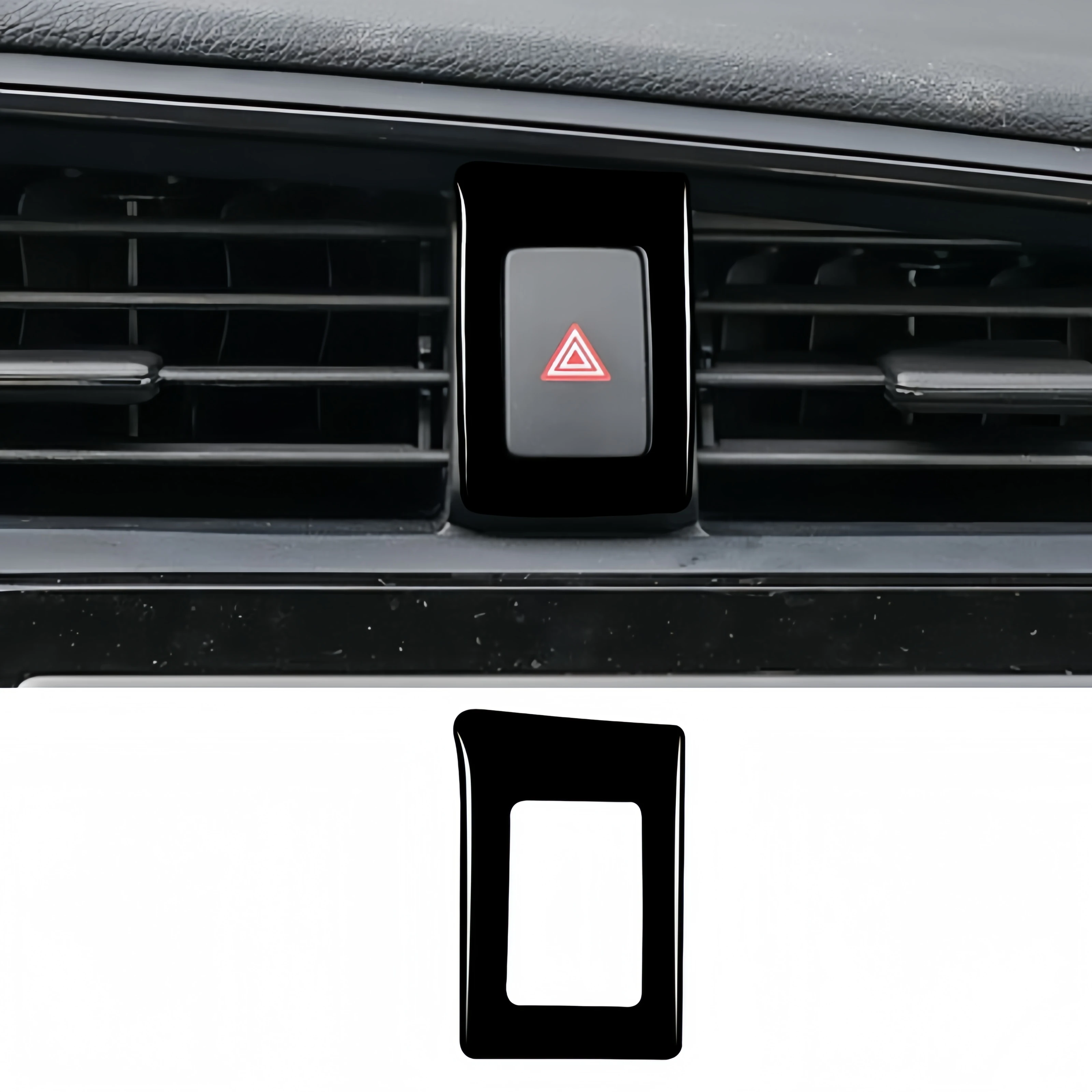 For Honda Civic 10th Gen 2016-2019 Piano Black Car Warning Light Lamp Switch Frame Trim Cover Decor Sticker Interior Accessories