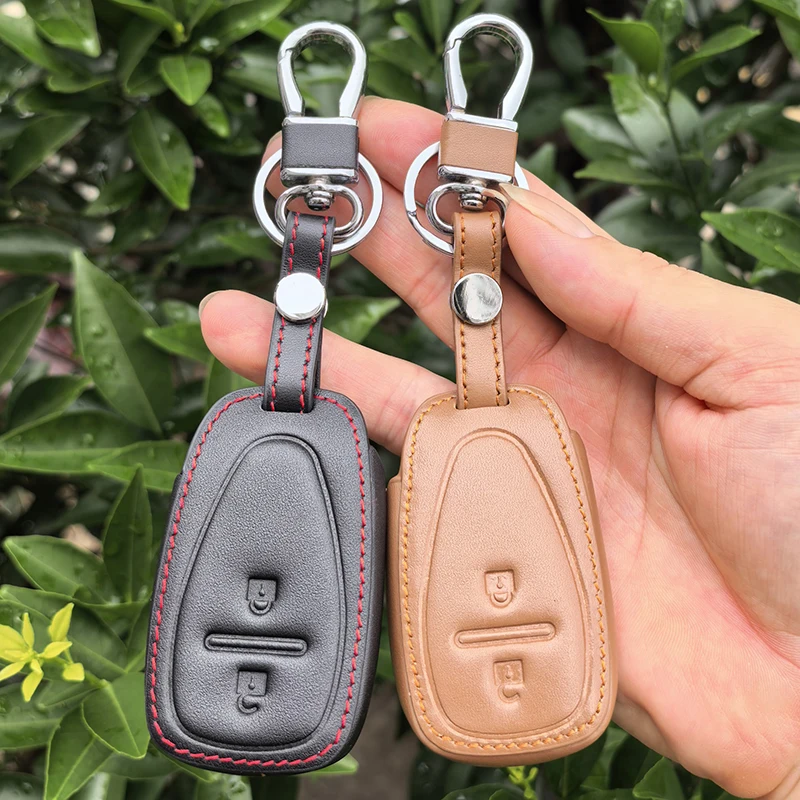 Für Chevrolet Cruze Spark 2016 Exzellente 2-Tasten Leder Autoschlüssel-Abdeckung Hülle Halter Smart Remote FOB Schlüsselgehäuse