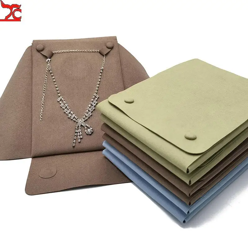 

New High-End Microfiber Jewelry Necklace Bag Pearl Storage Bag Portable Jewelry Roll Pendant Bag Snap Bag