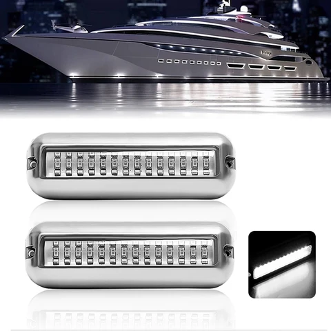 Подводный светильник для лодки 42LED 12V белого/синего цвета из нержавеющей стали + PC IP68