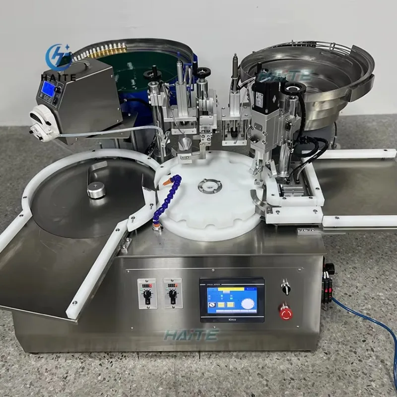 Horizontal Automatic Round Glass Vials Tube Filling Capping Machine Self-adhesive Sticker Labeling Machine
