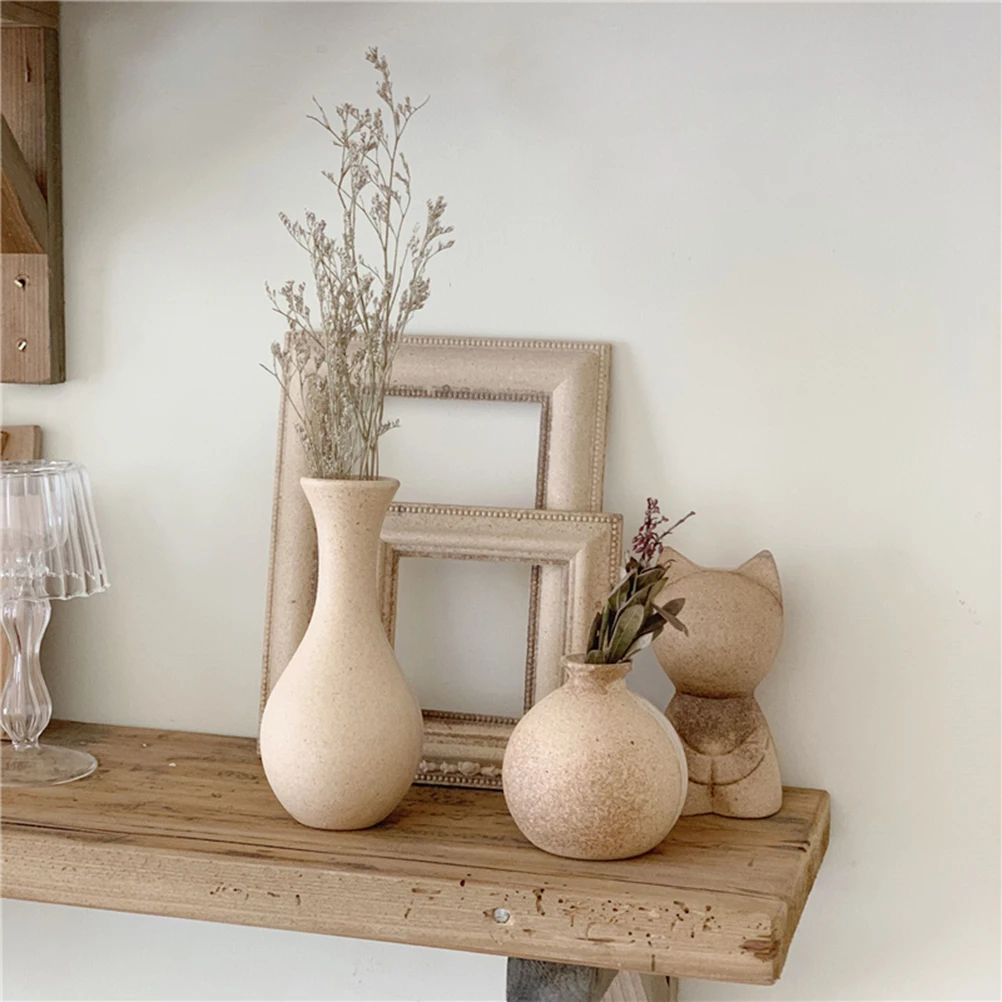 

3Pcs Wooden Vase Vintage DIY Hand-Painted Flower Bottle Creative Home Decor Artistic Gift for Families