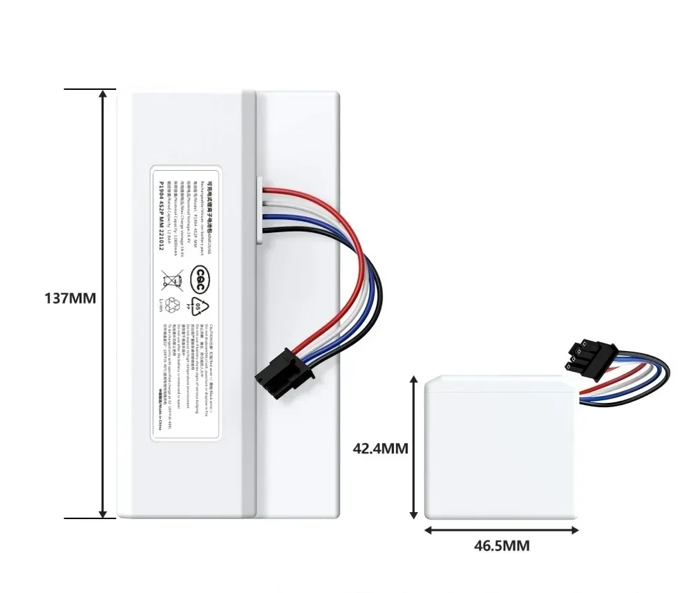 14,4 В, 6500 мАч, аккумулятор для робота 1C P1904-4S2P-MM для Xiaomi Mijia Mi, пылесос, сменный аккумулятор для робота-пылесоса