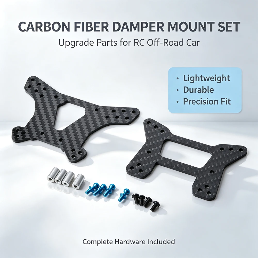 Carbon Fiber Front Rear Shock Tower Kit for Tamiya Top Force, Top Force EVO 4WD RC Buggy Car HopUp Parts