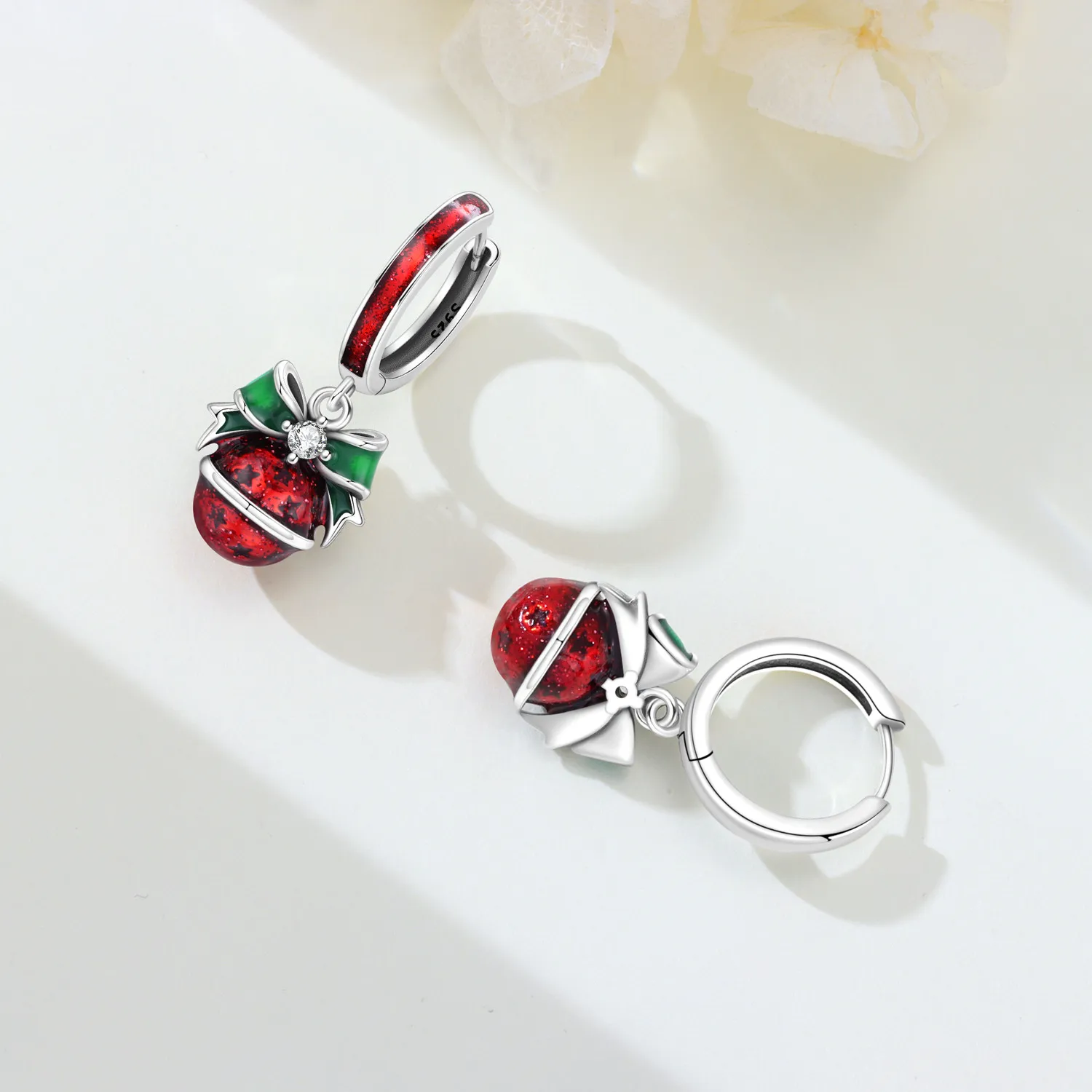 New 925 Sterling Silver Christmas Dangle Earrings Holly Snowflake Bell Design Drop Earring Jewelry Christmas Gift For Women Girl