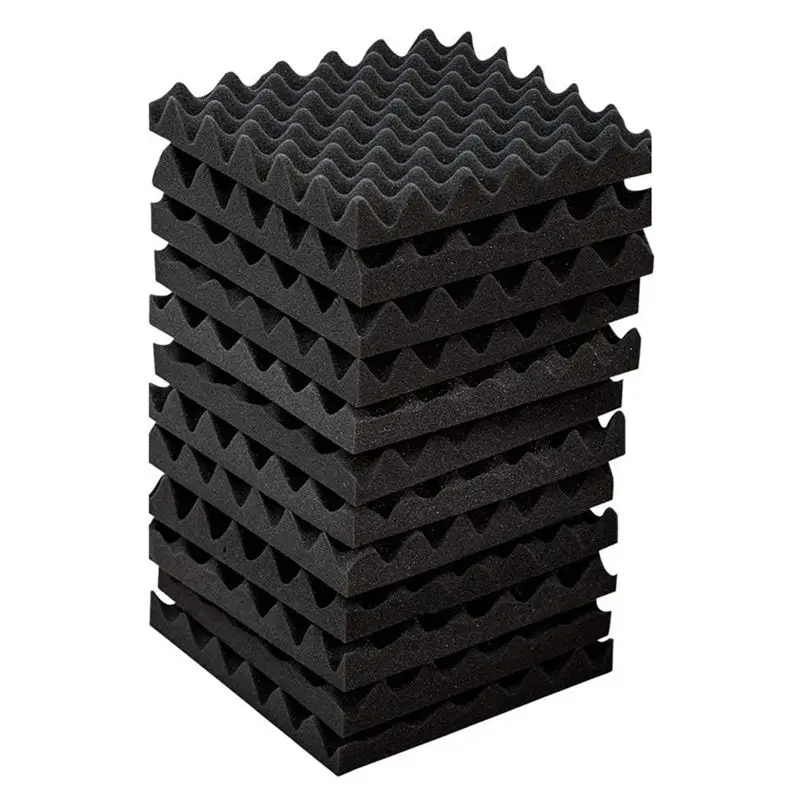 ABDD HOT  12 Pack Self-Adhesive Sound Proof Foam Panels, High Density Soundproof Wall Panels Egg Crate Sound Panels - 2x12x12In