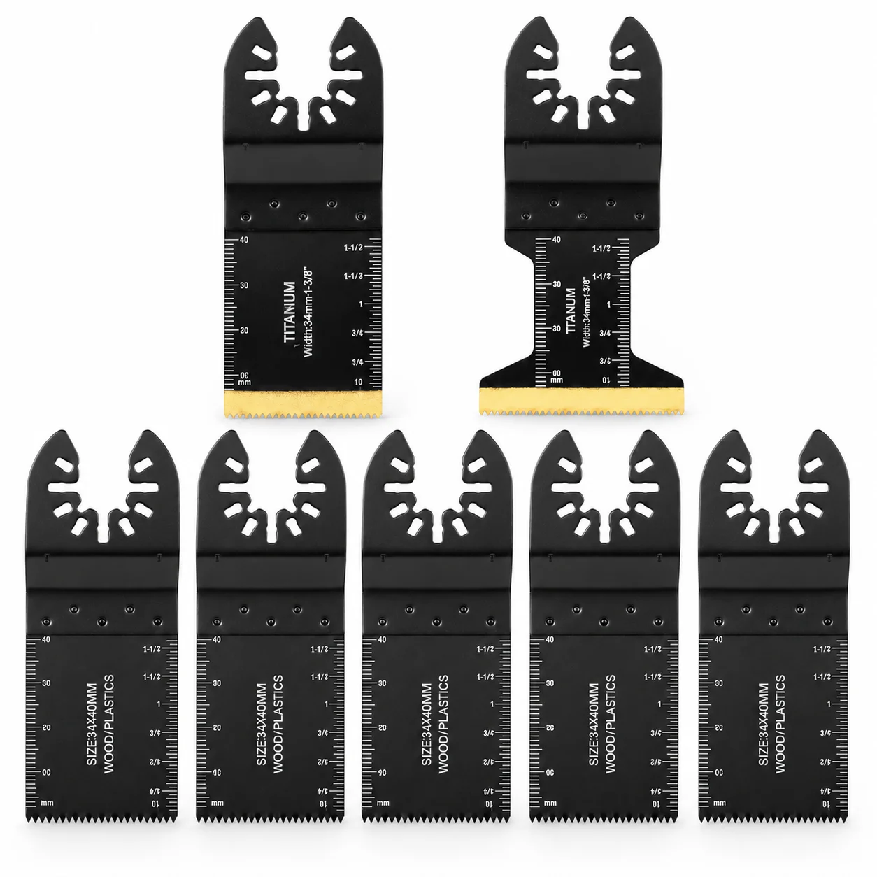 7PCS Oscillating Saw Blades Set Titanium Blades Wood Plastic Metal Quick Release Fit DeWalt Ryobi Milwaukee