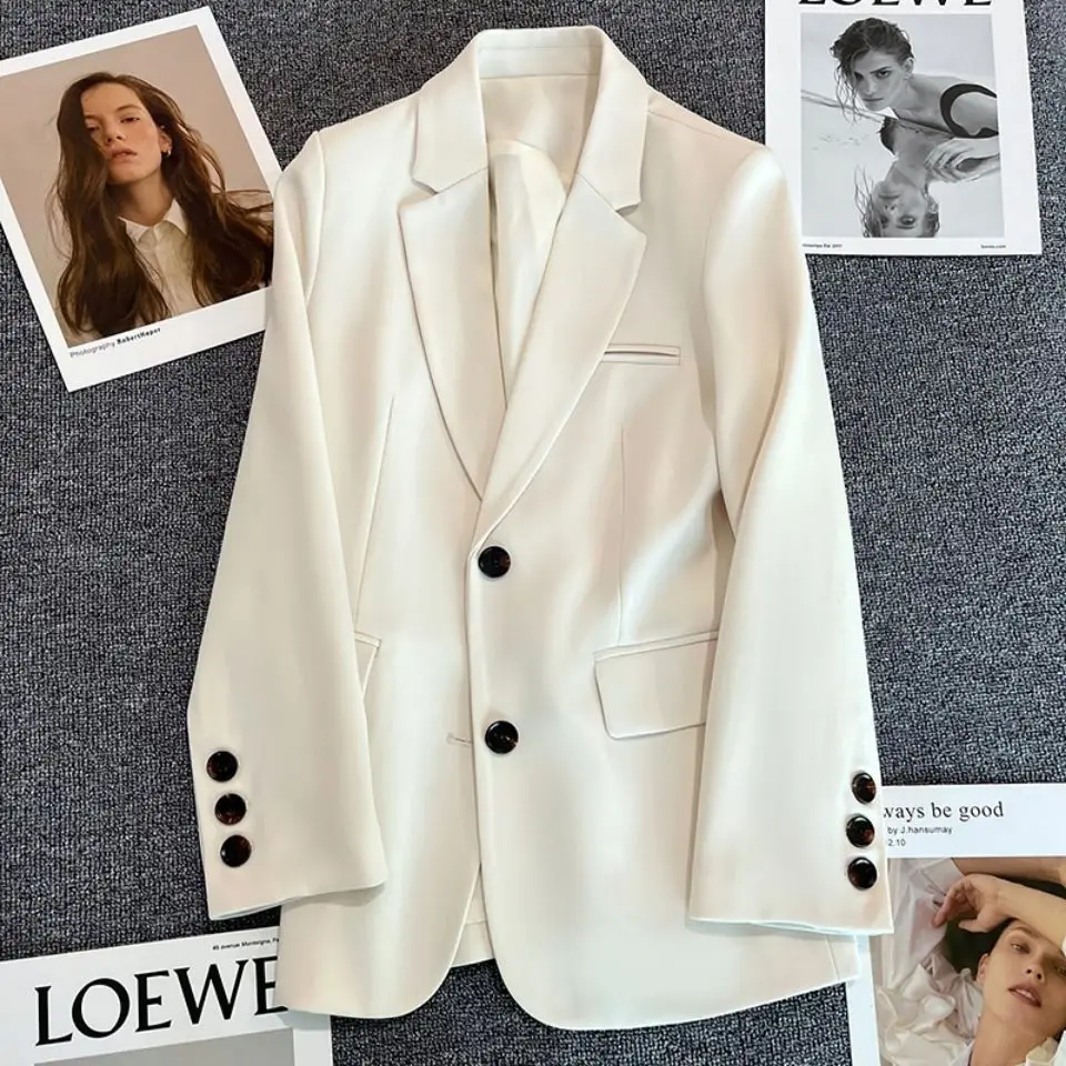 Spring and Autumn New Style Casual Temperament Premium Suit Top Khaki Women's Suit Coat