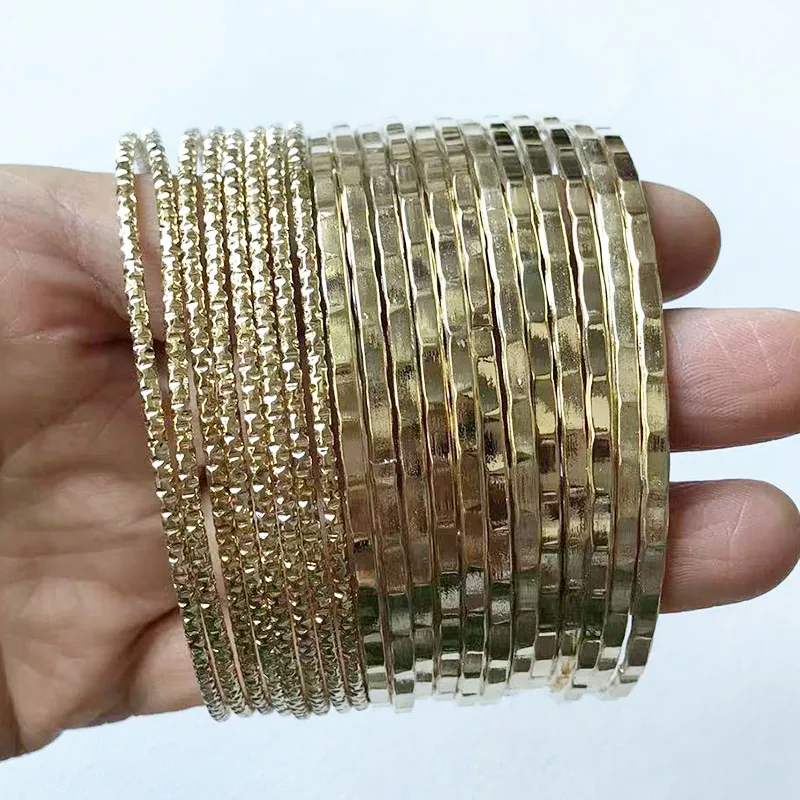 Gold Indian Bracelets Pack Multilayered Wristband for Women Green Enamel Bamboo Bangle Set Jewellery Accessories 8/20pcs Lot