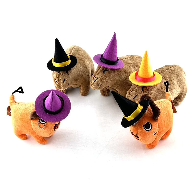 Chapeau haut de forme en beurre d'Halloween pour enfants, elfe, gnome, ornements en peluche, jouets drôles de convocation, cadeau d'anniversaire, capybaraRongeur