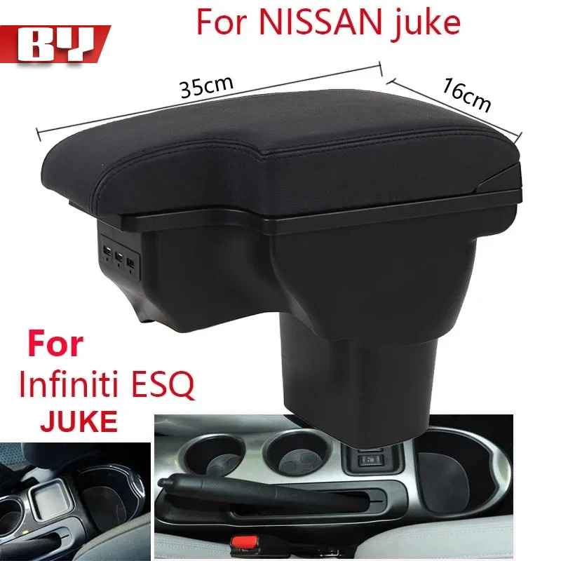 For NISSAN Juke Armrest box For Infiniti ESQ Car armrest 2010-2019 accessories interior details storage box Retrofit parts USB