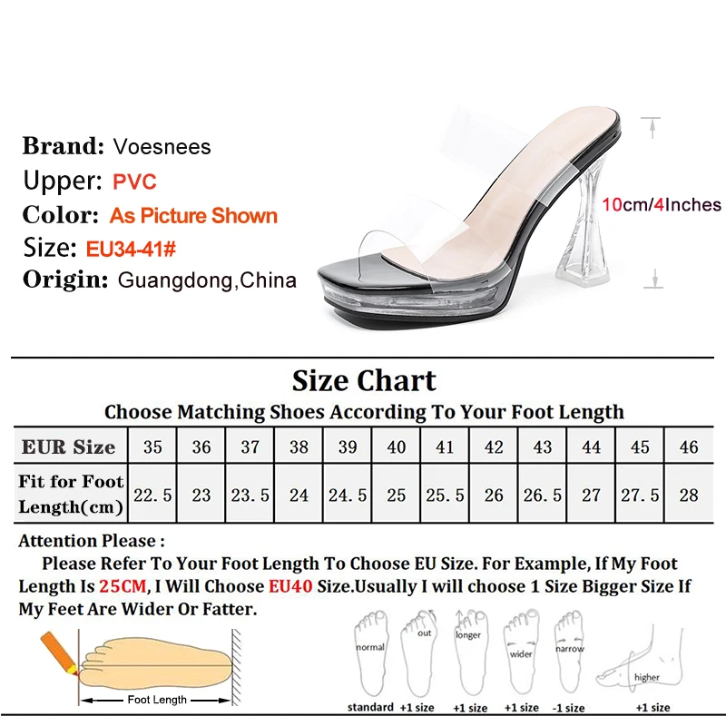 شفافة بولي كلوريد الفينيل شبشب صيفي للنساء 10 سنتيمتر عالية الكعب منصة الموضة كريستال ساحة تو الشرائح الصنادل نموذج المنصة الأحذية