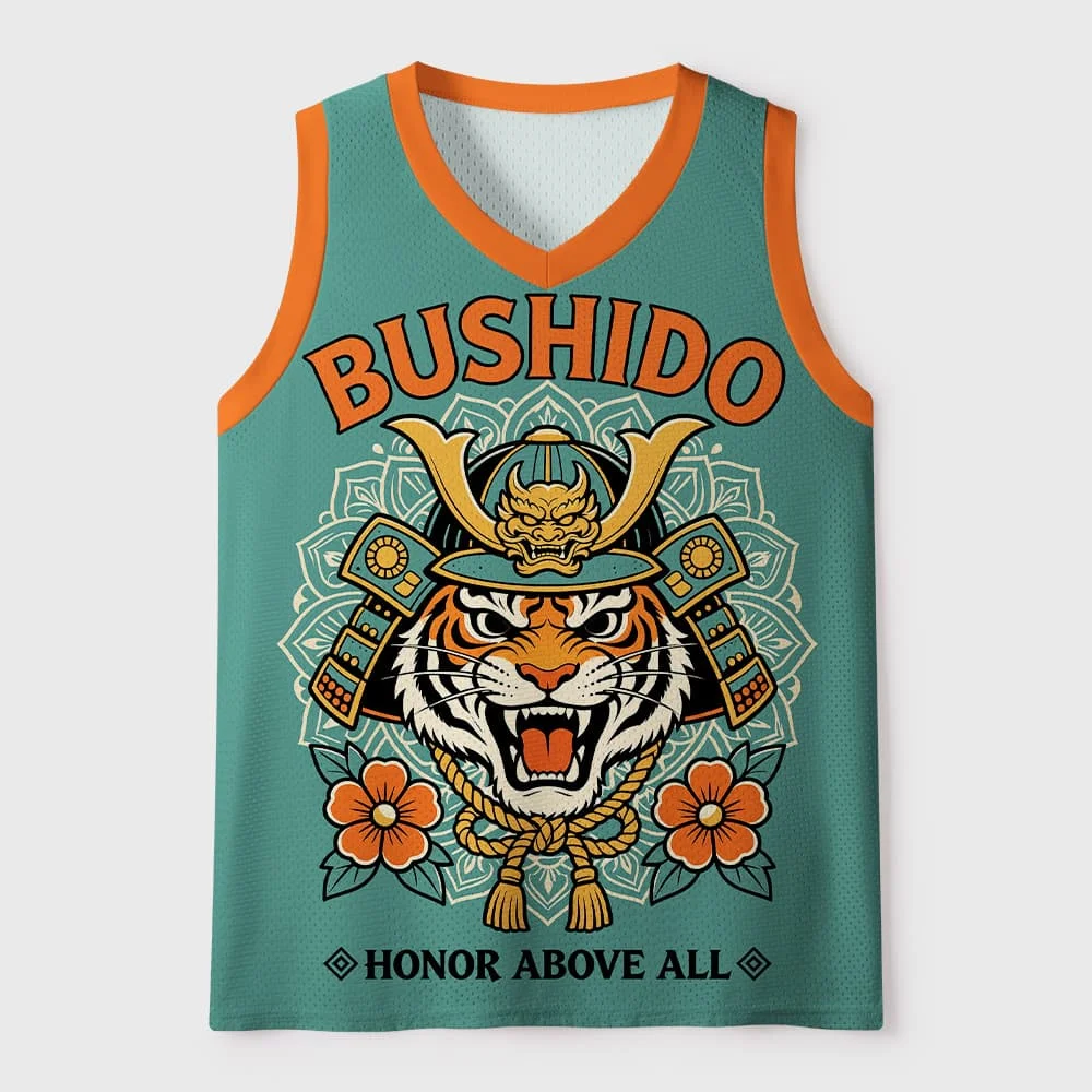 2026New V-neck Mesh Basketball Sports Vest Japanese Ukiyo-e Animal Print Sleeveless Loose Street Style Breathable Sports T-shirt