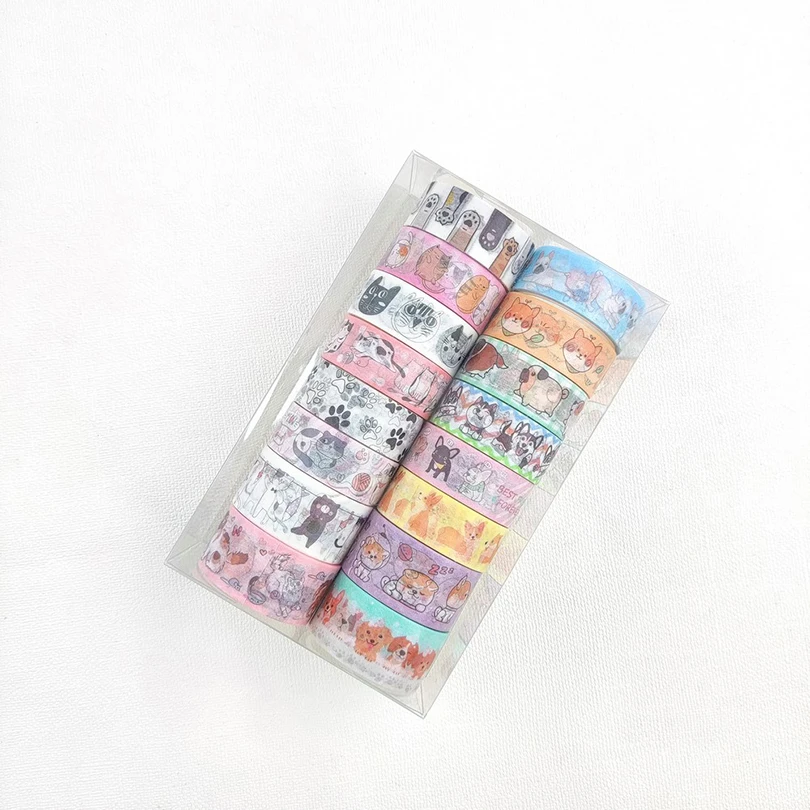 

16Pcs Cute Animals Washi Tapes Kawaii Stationery Scrapbooking Basic Decorative Adhesive Tape Journal Supplies Washi Tape Set