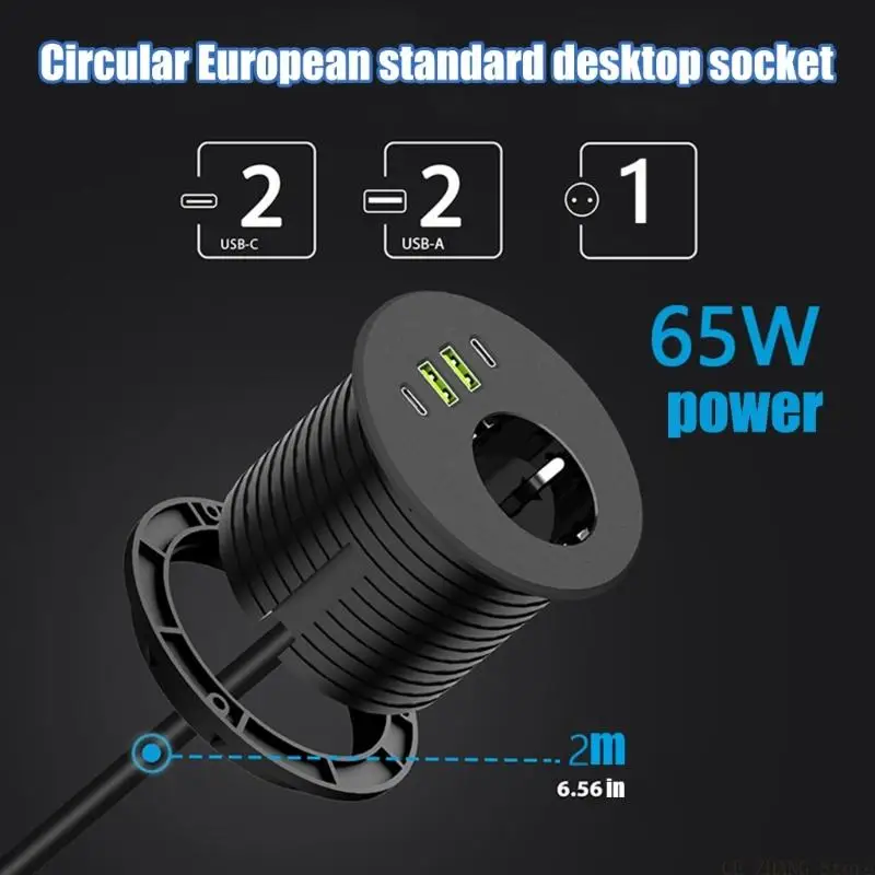 

E56B Встроенный замок Европейские удлинители розетки с 1 USB-портом Schuko 4 65 Вт