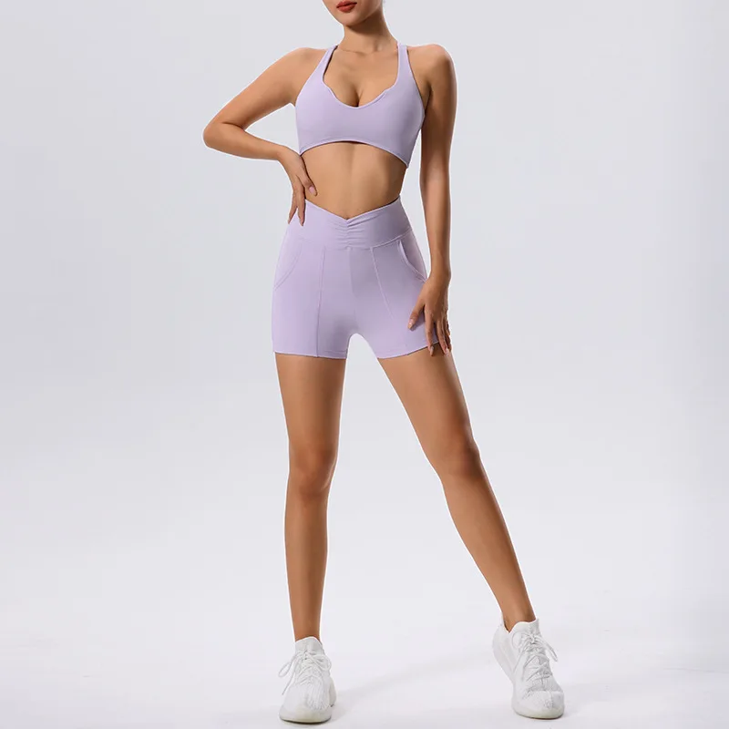 2PCS Women’s Yoga Tracksuit Set, Push Up Sports Bra & High Waist Leggings, Seamless Gym Workout Outfit,Training Sportswear Suit