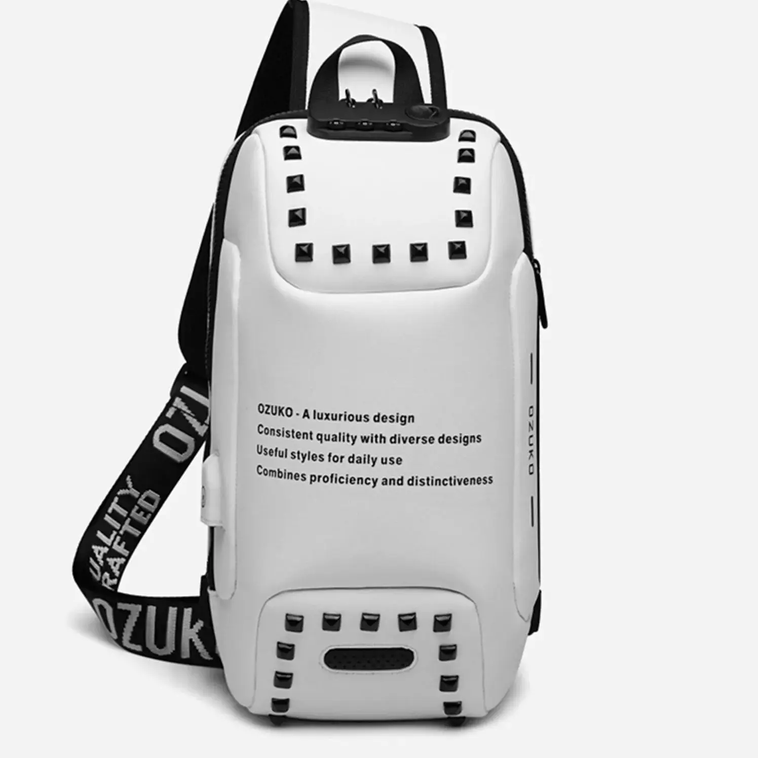 Heren Borsttas Één Schouder Crossbody Waterdicht Sportpakket Reis Messenger Ipad Tablet Opslag Vrijetijdswachtwoordvergrendeling Usb-Poort