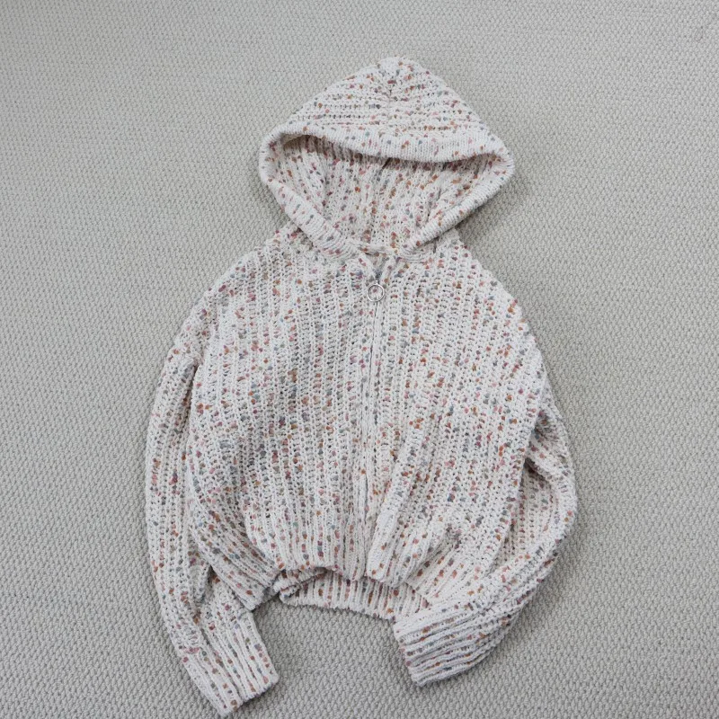 

Женский весенне-осенний вязаный свитер на молнии Lazy Long Sve, верхняя одежда, мягкое полиэфирное волокно, теплая карта с подогревом и капюшоном...