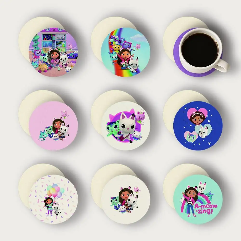 

Cartoon G-Gabbys Classics D-Dollhouse 2D Wooden Coasters Heat Resistant Non-Slip Holiday Birthday Gift Durable