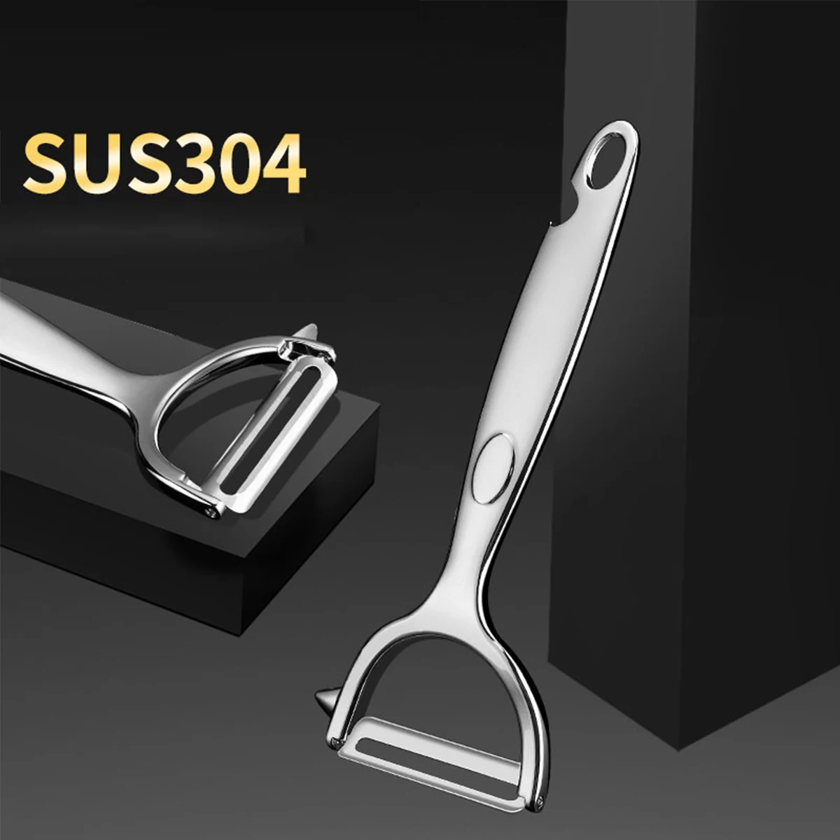 مقشرة خضروات شديدة التحمل، شفرة من الفولاذ المقاوم للصدأ مع قبضة مريحة، متعددة الأغراض لتقشير البطاطس والجزر والفواكه