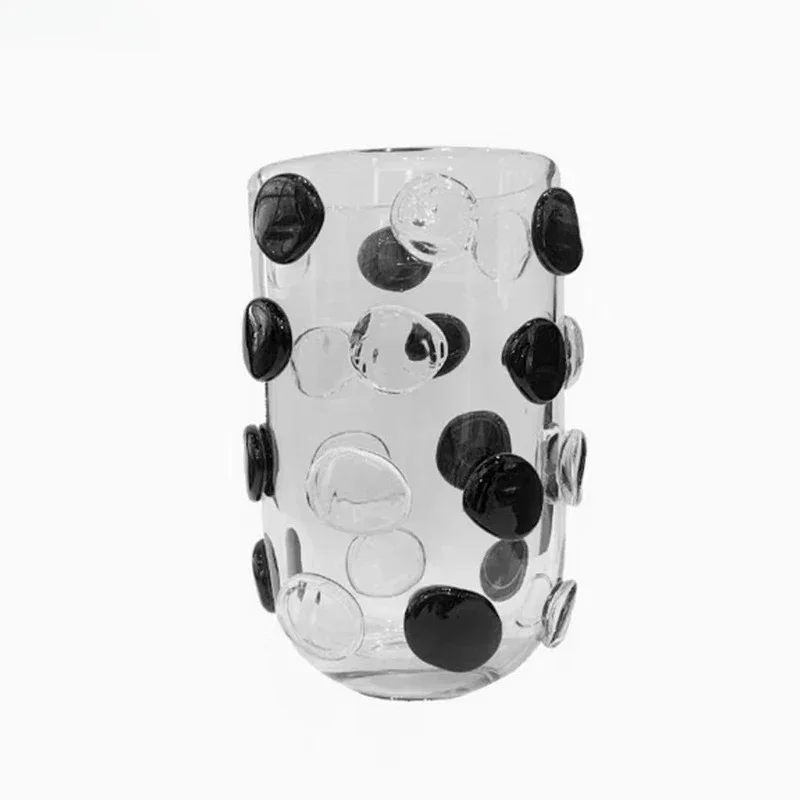 Creative Polka Dot Glass Vase Hydroponics Plant Pots Table Decoration Flower Arrangement Floral Vases Room Aesthetic Decor