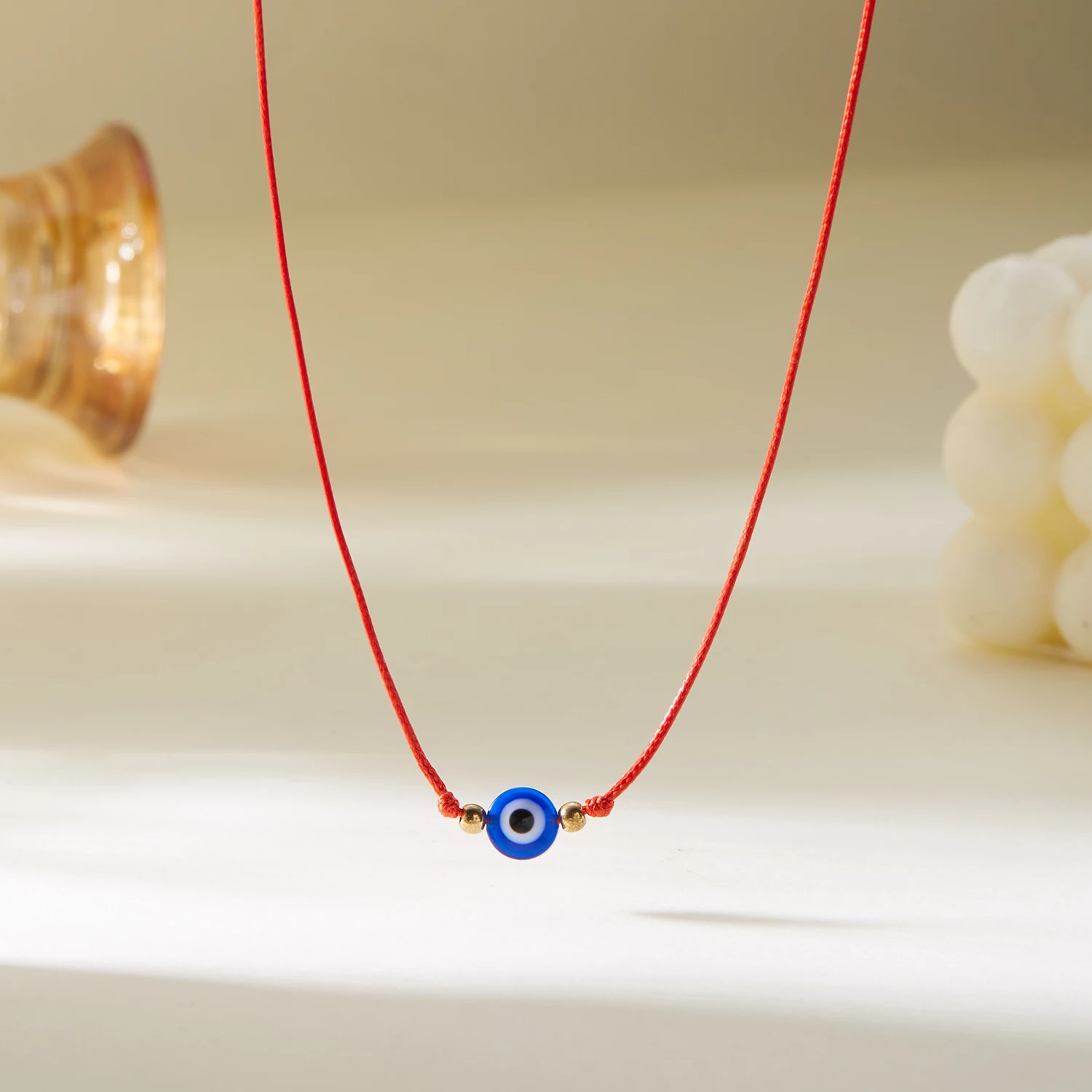 Minimalistische Lucky Red Rope Eye Anhänger Halsketten für Frauen Männer Mode Türkische Blaue Evil Eye Halsketten Party Schmuck Geschenke – Detail 18