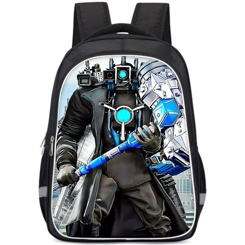 Titan Tv Man Skibidi Toilet Backpack Cartoon School Backpack For Boys Titan Drill Man Camera Man Speakerman Lunch Bag Box Case